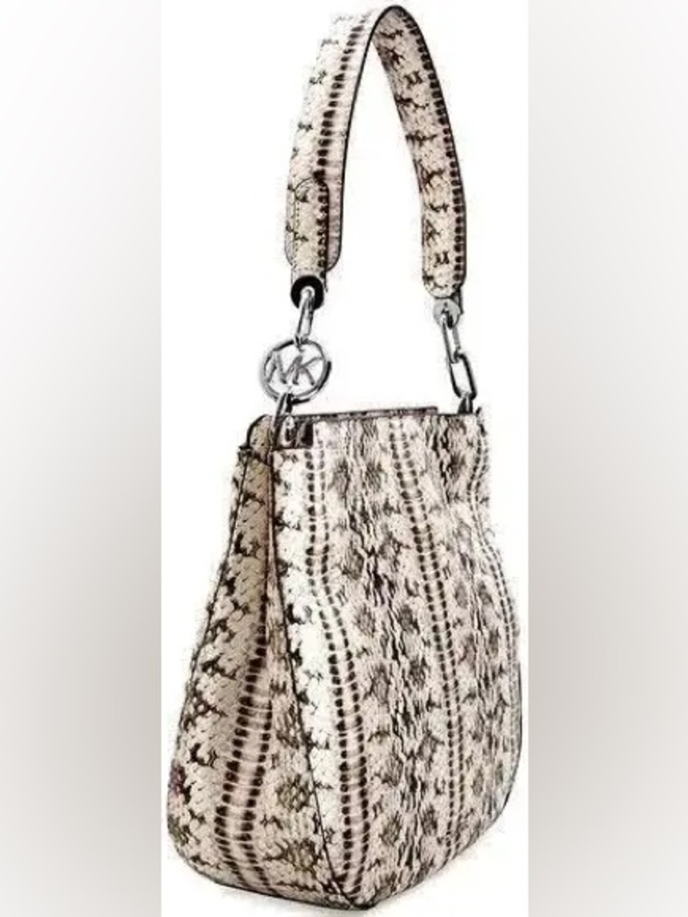 Michael Kors Fulton Large Natural Snakeskin Embossed Leather Hobo Bag NWOT - Picture 10 of 16
